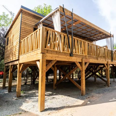 Safaritent 4 personen - Lodge Kabane sur Pilotis 3 Kamers 4 Personen Airconditioning + TV
