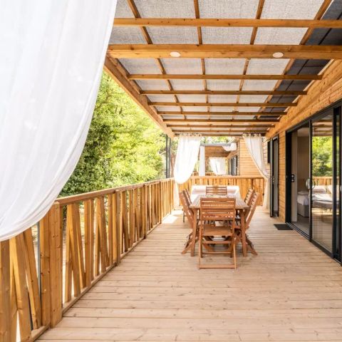 Safaritent 4 personen - Lodge Kabane sur Pilotis 3 Kamers 4 Personen Airconditioning + TV