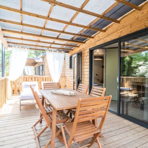 Safaritent 4 personen - Lodge Kabane sur Pilotis 3 Kamers 4 Personen Airconditioning + TV