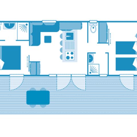 Stacaravan 5 personen - Huisje 5p 2bed ****