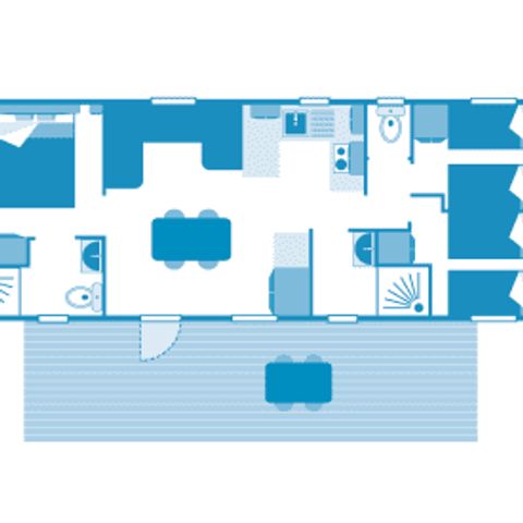Stacaravan 6 personen - Huisje 6p 3ch *** Zen