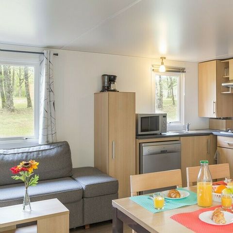 Stacaravan 6 personen - Premium 3 slaapkamers 2 badkamers Zitkamer zonder TV
