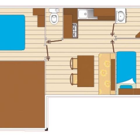 Stacaravan 6 personen - Evasion 2 kamers 28m² (28m²)