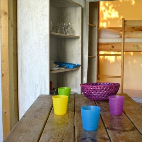 Glampingtent 4 personen - Junior Bungalow 2 slaapkamers 4 personen 17m².