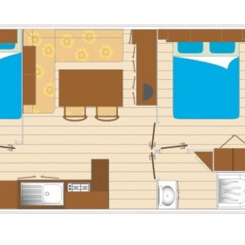 Stacaravan 4 personen - Cocoon 4 personen 2 kamers 26m² - stacaravan voor 4 personen