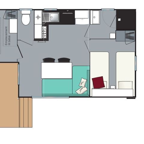 Stacaravan 7 personen - Evasion 7 2 slaapkamers 28m² (2)