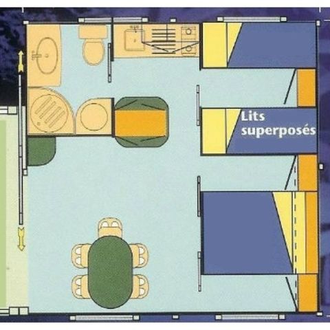Chalet 5 personen - Chalet Evasion 5 slaapplaatsen, 2 slaapkamers, 30m².