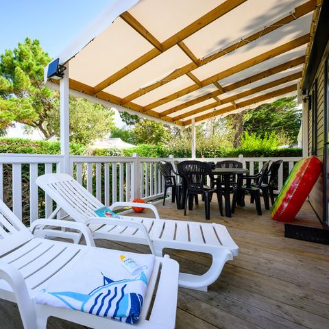 Stacaravan 6 personen - D/ COTTAGE CONFORT 3 sl.k. 6 pers. - 35m2 - overdekt terras