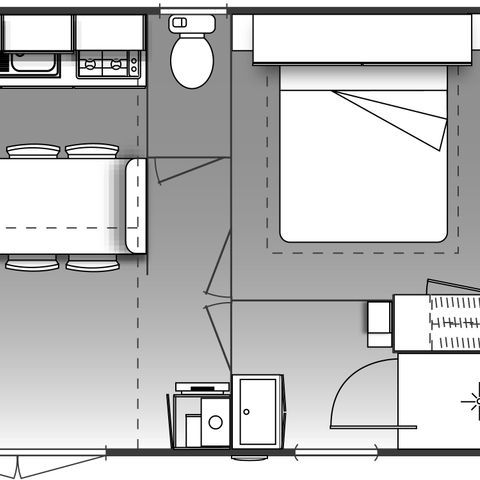 Stacaravan 4 personen - Résidence O'HARA PASSION ECO-Conçu 29m2 / 2 slaapkamers - Terras 4 pers