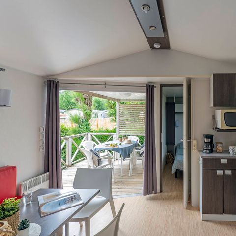 Stacaravan 6 personen - Résidence O'HARA PANORAMIQUE CLASSIQUE ECO-CONCU / 28m2 - 2 slaapkamers - Half overdekt terras 5/6 pers