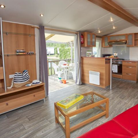 Stacaravan 8 personen - Homair stacaravans op camping La Guyonnière Classic XL | 3 slaapkamers | 6/8 personen | Verhoogd terras