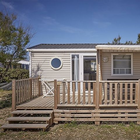 Stacaravan 6 personen - Homair stacaravans op camping La Guyonnière Premium Azure | 3 slaapkamers | 6 pers | Verhoogd terras | Airconditioning