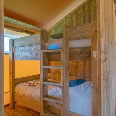 Safaritent 6 personen - Woody Lodge, Airconditioning - 3 slaapkamers