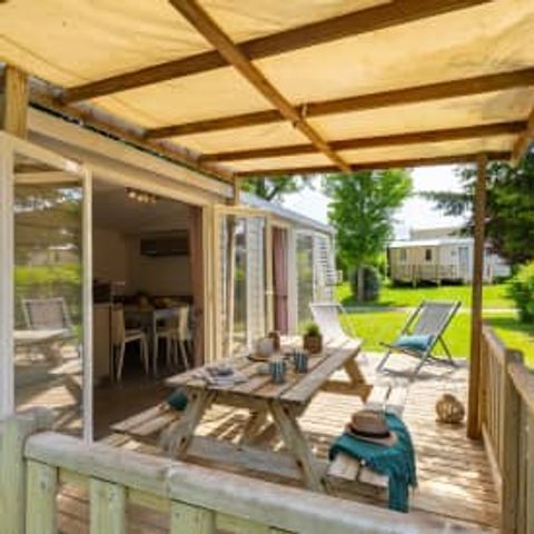 Stacaravan 6 personen - Cottage 6p 3ch 2SdB ** (in het Frans)