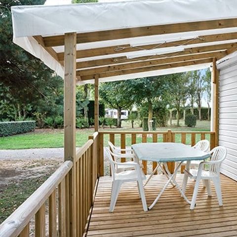 Stacaravan 6 personen - Klassiek XL | 2 slaapkamers | 4/6 pers. | Verhoogd terras | TV