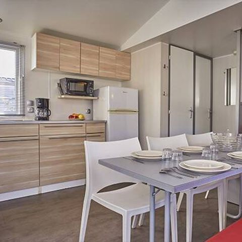 Stacaravan 6 personen - Mobile-home | Comfort | 3 slaapkamers | 6 pers. | Verhoogd terras | 1 badkamer