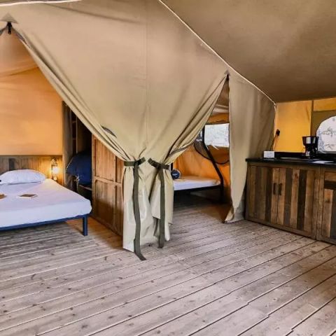 Safaritent 5 personen - Lodge Tent Gezellig 3 Kamers 5 Personen Zonder Sanitair