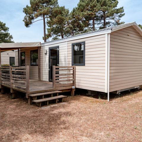 Stacaravan 4 personen - Stacaravan Premium 32m² (2 kamers - 2 badkamers) + Afwasmachine + 15m² halfoverdekt terras