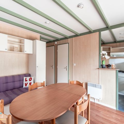 Chalet 4 personen - Chalet Premium 35m² (2 kamers) + Airconditioning + Afwasmachine + Overdekt terras 12m² + Privé parkeerplaats