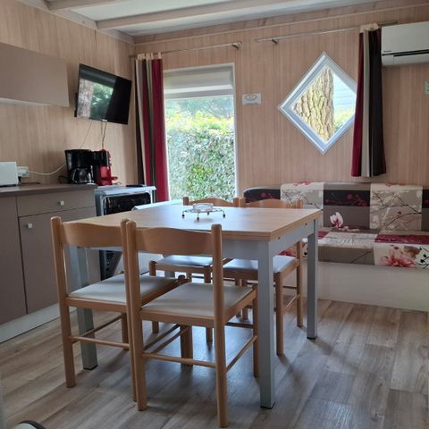 Chalet 6 personen - Chalet Premium 34m² (3 slaapkamers) + Airconditioning + Afwasmachine + Overdekt terras