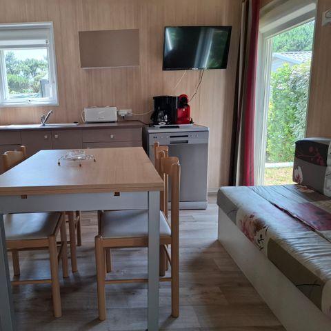 Chalet 6 personen - Chalet Premium 34m² (3 slaapkamers) + Airconditioning + Afwasmachine + Overdekt terras