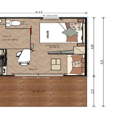 Chalet 2 personen - Chalet 16 m² Confort +