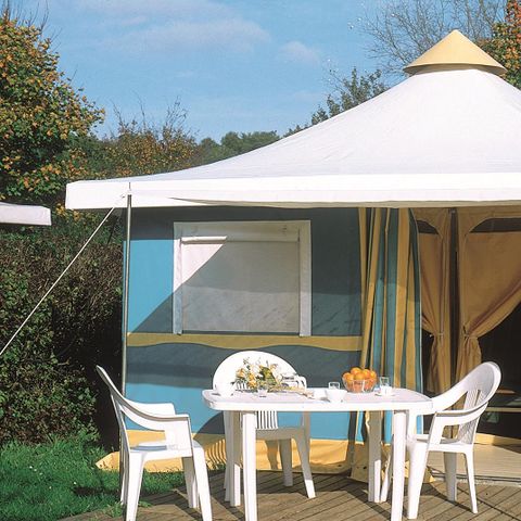 Glampingtent 5 personen - Bungalow Toilé Confort 25 m² 2 kamers + terras 15m² 5 pers