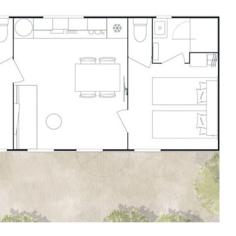 Stacaravan 6 personen - Stacaravan Confort+ 6 personen 2 slaapkamers 2 badkamers