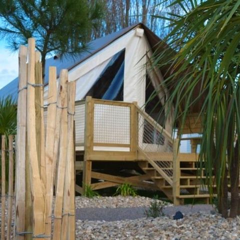 Glampingtent 5 personen - Junior bungalowtent 5 personen 2 kamers 21m² - zonder sanitair