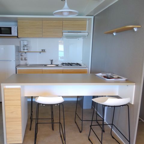 Stacaravan 6 personen - 4/6 personen 2 slaapkamers, LUXE en vijverzijde, 31m2 categorie 4