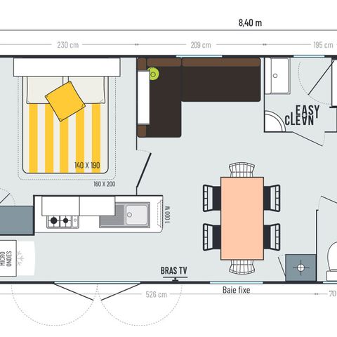Stacaravan 6 personen - Riviera 3Ch