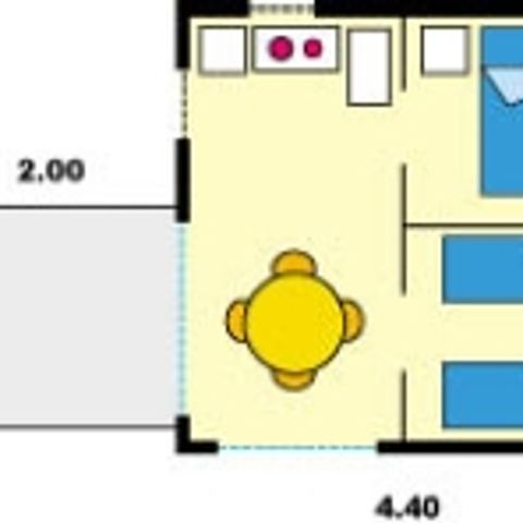 Glampingtent 4 personen - Caribisch gebied, zonder sanitaire voorzieningen