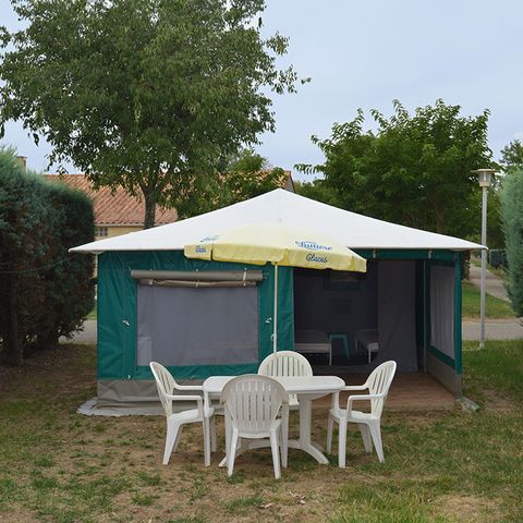 Glampingtent 4 personen - Caribisch gebied, zonder sanitaire voorzieningen