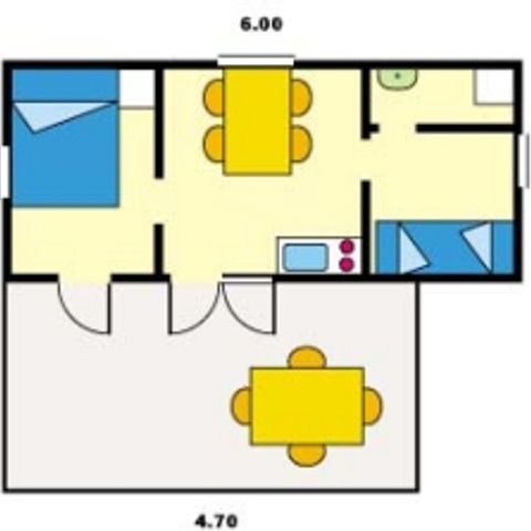 Chalet 4 personen - zonder sanitaire voorzieningen