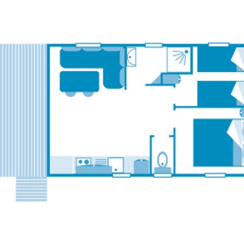 Stacaravan 4 personen - Huisje 4p 2hab ***