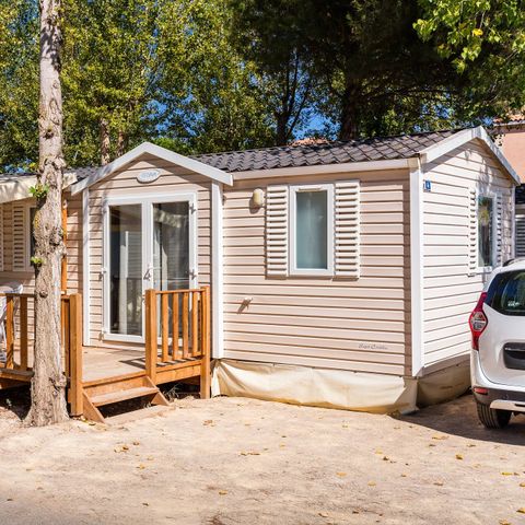 Stacaravan 4 personen - Mobile-home | Comfort | 2 slaapkamers | 4 pers | Verhoogd terras | 1 badkamer | Airconditioning | TV