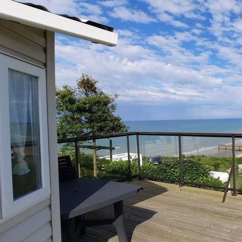 Stacaravan 6 personen - Premium stacaravan 38 m² (2 slaapkamers) + terras – uitzicht op zee, 4/6 personen