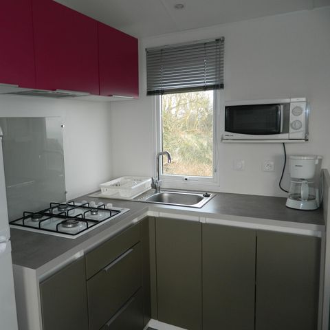 Stacaravan 8 personen - 28 tot - 35 m² - 3 slaapkamers - Terras met uitzicht op zee - Voor - 6 tot