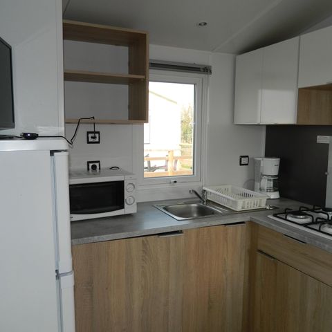 Stacaravan 8 personen - 28 tot - 35 m² - 3 slaapkamers - Terras met uitzicht op zee - Voor - 6 tot