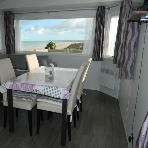 Stacaravan 6 personen - PREMIUM 38m² (2 kamers) + Terras - Zicht op zee + Toegang zeefiets
