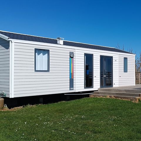 Stacaravan 8 personen - PREMIUM 36m² (3 kamers) + Terras - Zicht op zee