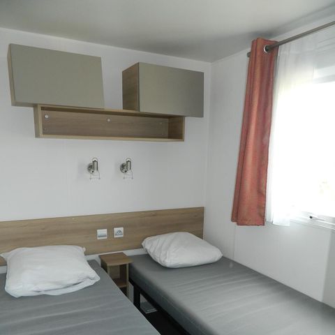 Stacaravan 6 personen - Premium 40m² (3 kamers) + Terras - Uitzicht op zee