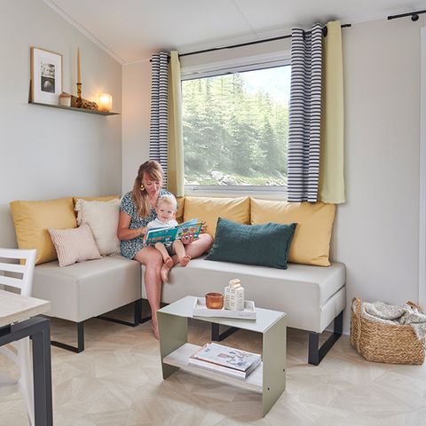 Stacaravan 4/6 personen - Premium 33 m² - 2 slaapkamers - Terras