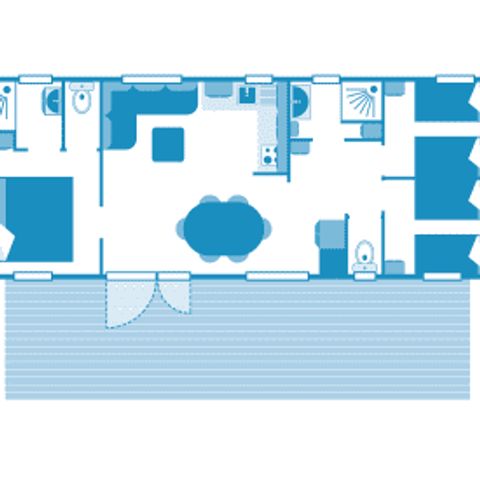 Stacaravan 6 personen - Cottage Mimosas 6p 3bed 2bad Clim Premium