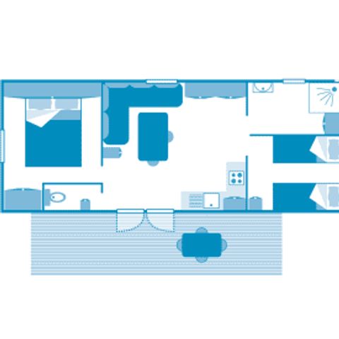 Stacaravan 5 personen - Huisje 4/5p 2ch ***