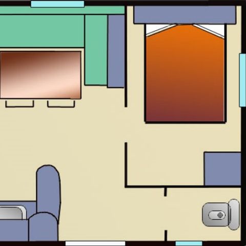 Stacaravan 4 personen - Loisir Confort 27m² - 2 kamers