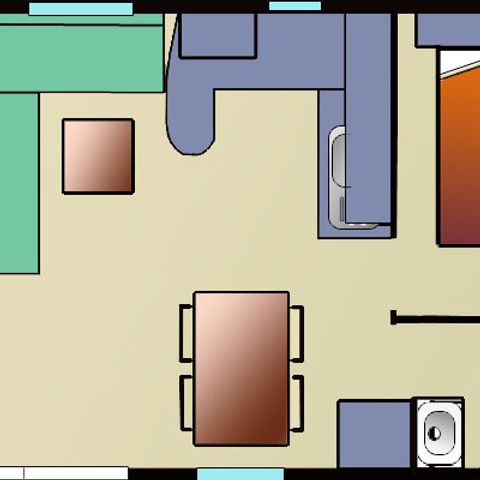 Stacaravan 6 personen - Loisir CONFORT - 2 slaapkamers