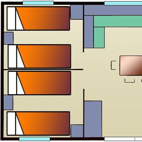 Stacaravan 6 personen - Comfort Cottage