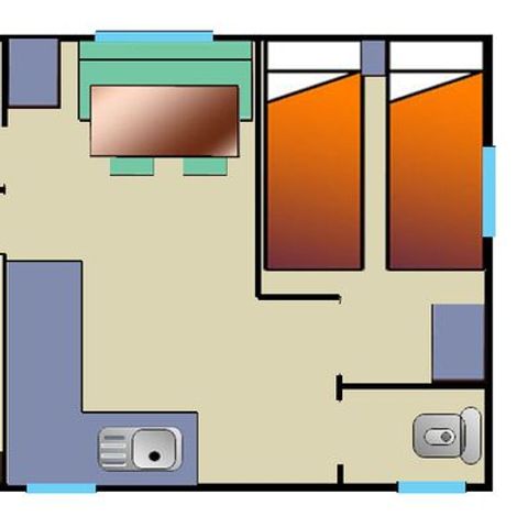 Stacaravan 4 personen - PREMIUM COMFORT COTTAGE