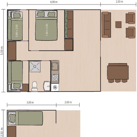 Safaritent 5 personen - Bella Vista - Sanitair - Airco - 8P